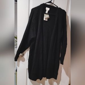 Black oversized sweater cardigan